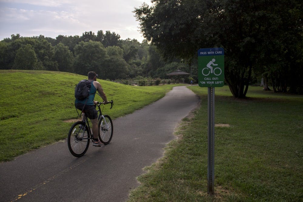 The Bolin Creek Greenway Trail is visited by pedestrians and cyclists on a daily basis.