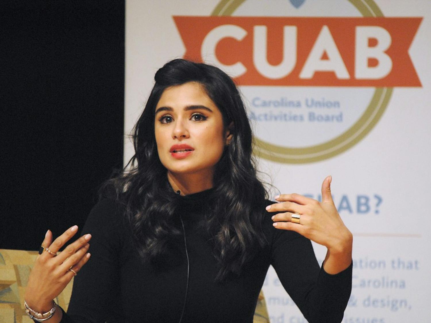 Diane Guerrero speaks at the Great Hall in&nbsp;the Student Union about her personal experiences and immigration reform.&nbsp;