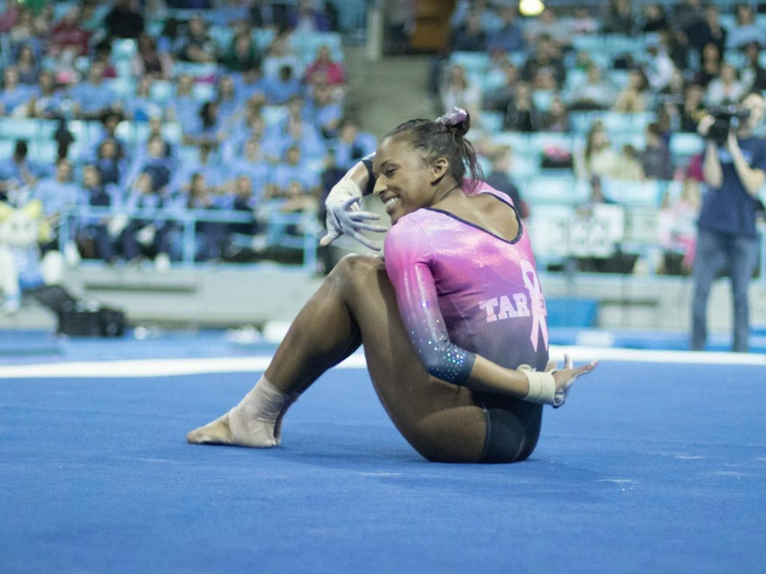 Khazia Hislop amazes in floor routine against tough competition in season opener