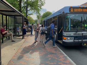 The South Road bus stop across from the Carolina Student Union services multitudes of students and Triangle residents everyday.