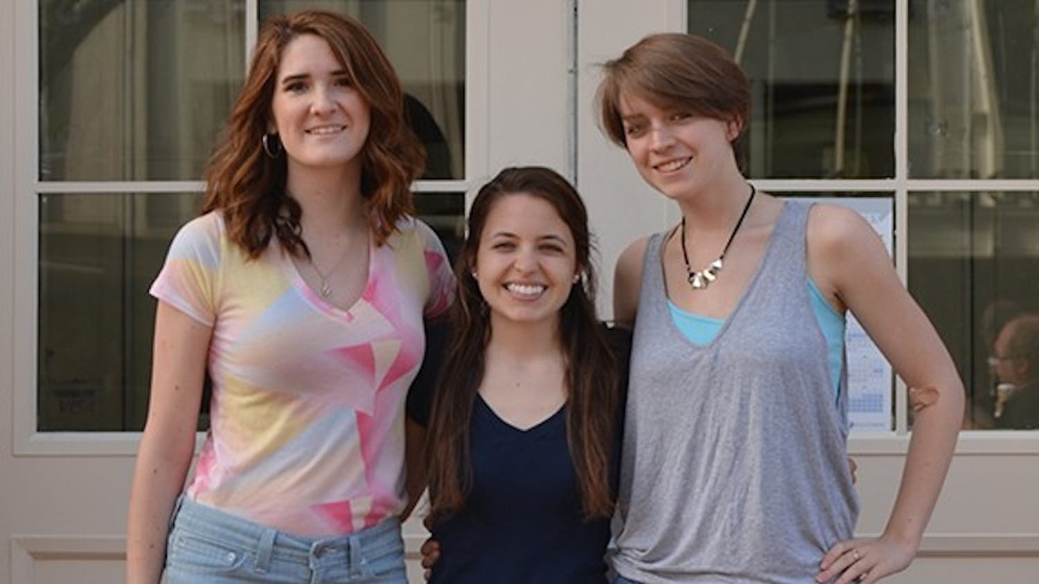 Alexandria Huber (left), Jessie Robinson (center), and Jillian Tillett (right) are student interns working with Carolina Dining Services.  They work to calculate the percentage of real food that Carolina Dining Services purchases and distributes in the UNC campus dining facilities. This internship was created four years ago, and this is the first time the calculations will be done for the spring semester.