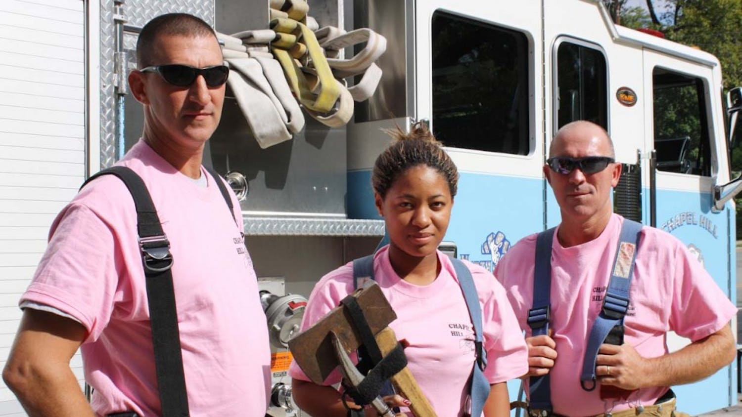 Photo: Fire?ghters to raise awareness for breast cancer, will hold fundraiser at UNC-Louisville football game (Chessa DeCain) 