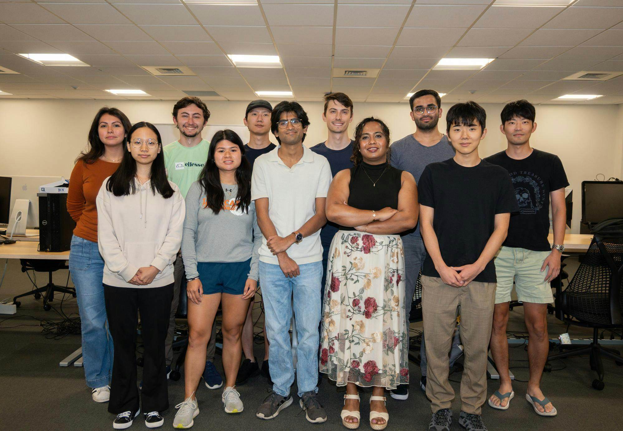 UNC students and professor at the SPIN lab.