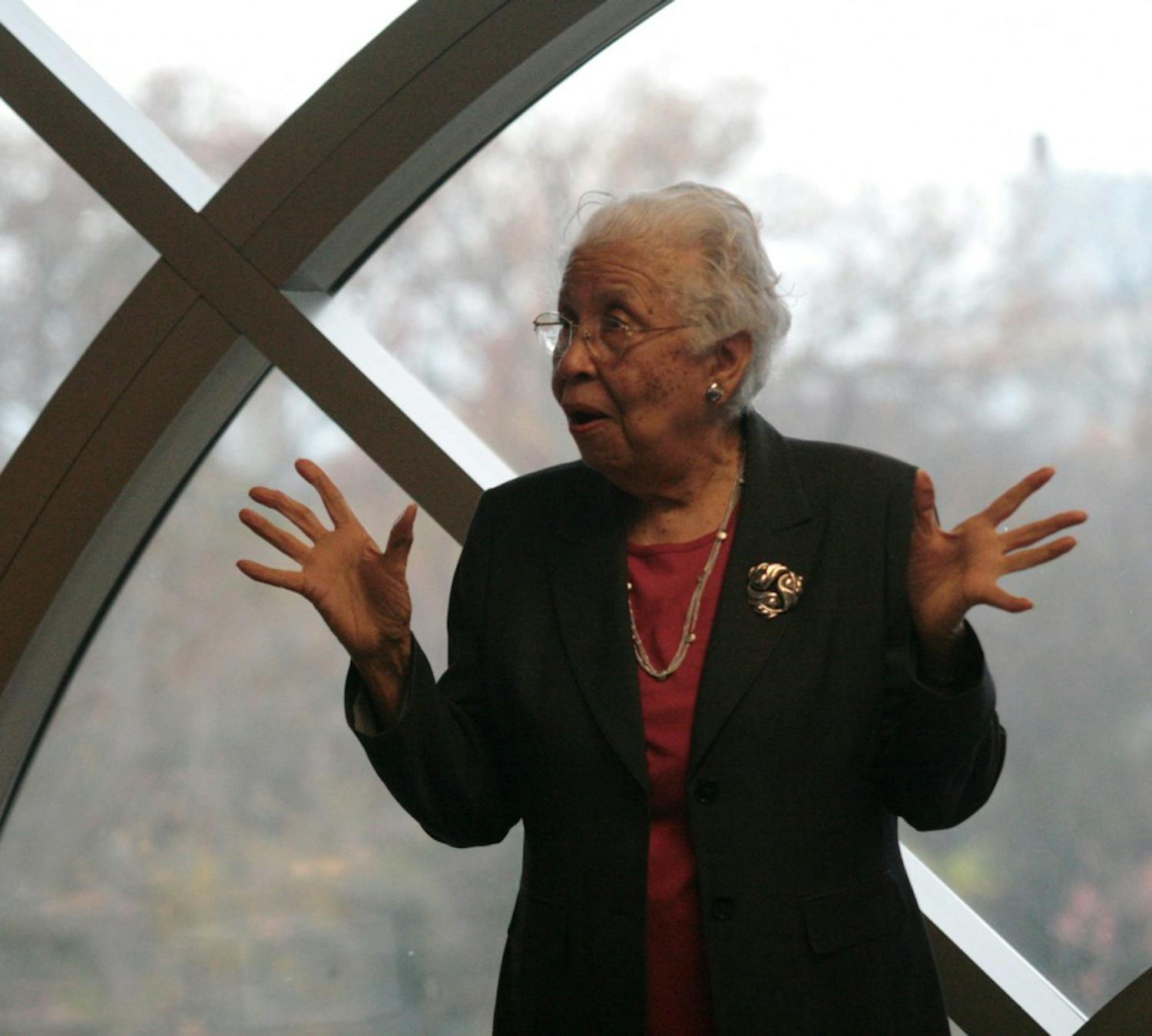 Hortense McClinton, the first black faculty member at the University,  spoke at the Parr Center for Ethics’ Lunch and Learn program in the Tate-Turner-Kuralt Building on Tuesday at noon. McClinton was hired in 1966 as a professor in the UNC School of Social Work.