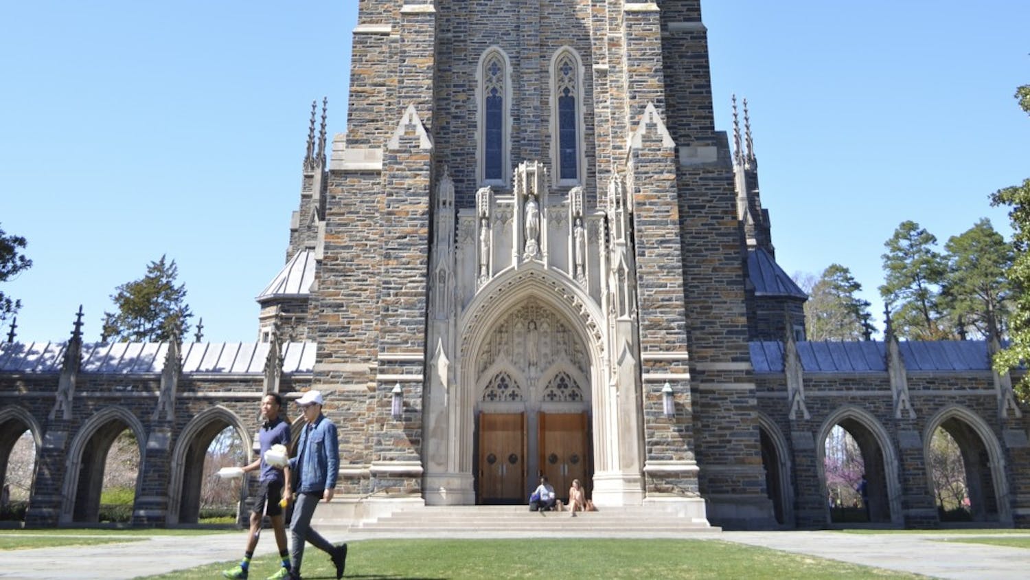 The Duke University Chapel on Duke’s West Campus, as photographed in 2017, serves as a symbol of the university.