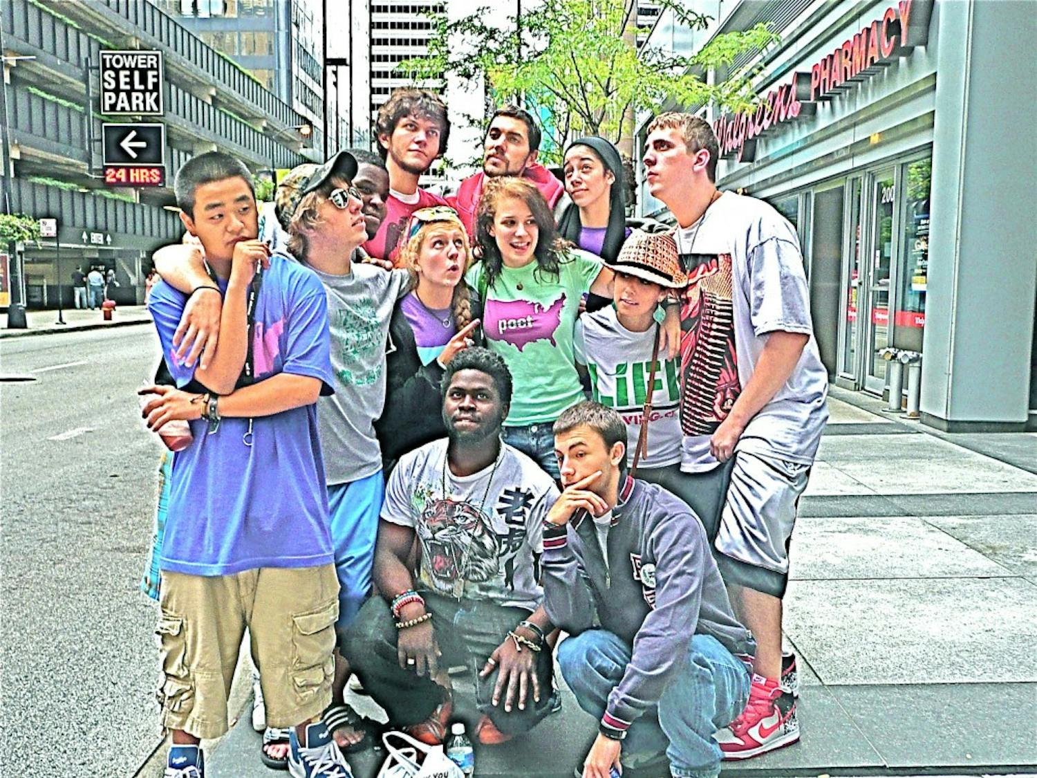 	Sacrificial Poets, a performance team, conduct outreach workshops to local schools to teach poetry. Here the 2009 teams poses in Chicago. Courtesy of Will Mcnerney