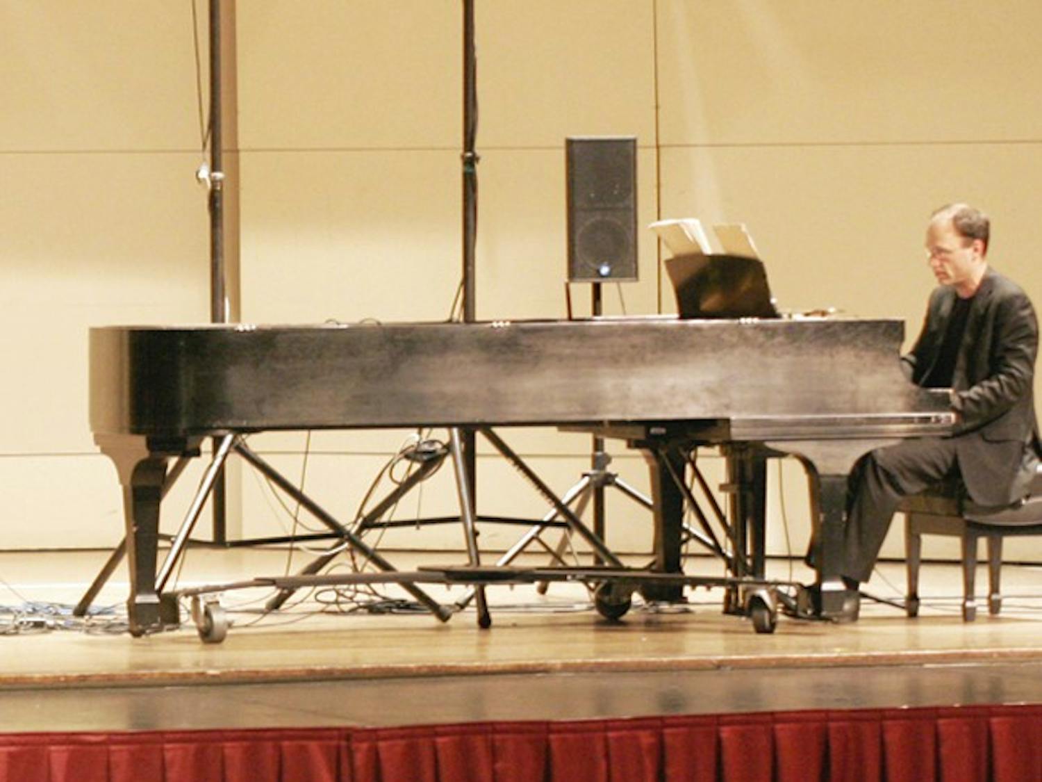 Andreas Grau (pictured) performs a duet with Goetz Schumacher in Hill Hall on Monday with  to kick off a three-day electronic music festival.
