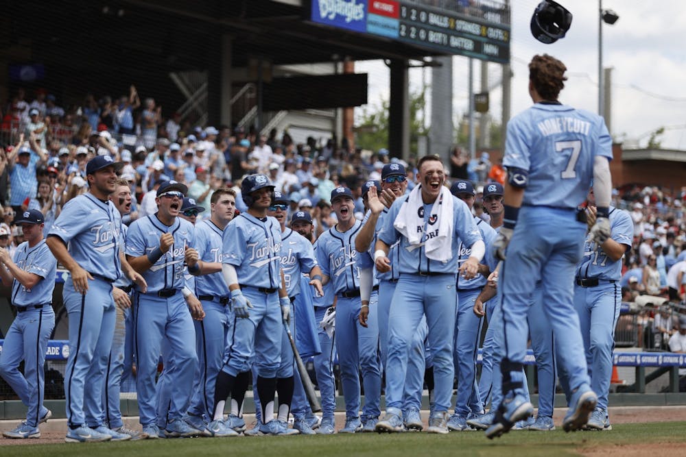 <p>in the 2022 ACC Baseball Championship in Charlotte, N.C., Sunday, May 29, 2022. Photo courtesy of Nell Redmond/ACC.</p>