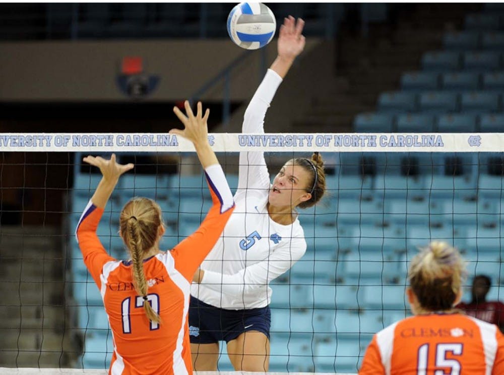 	<p>Freshman middle blocker Paige Neuenfeldt has been a powerful young force for the North Carolina volleyball team early on in the 2012 season.</p>

	<p>Photo courtesy of Jeffrey Camarat.</p>