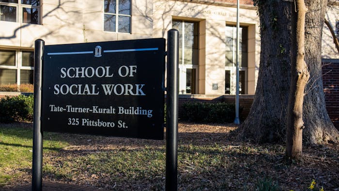The Tate-Turner-Kuralt Building at the UNC School of Social Work is pictured on Feb. 13, 2023.
