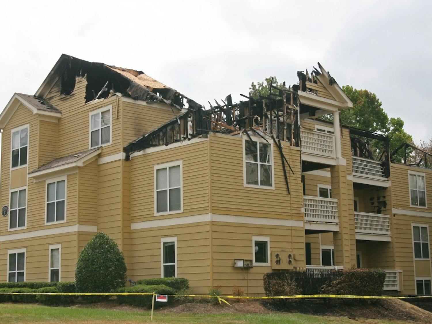 A fire at Farrignton Lake Apartments Saturday caused $1.3 million in damage. Two UNC football players were among those displaced.