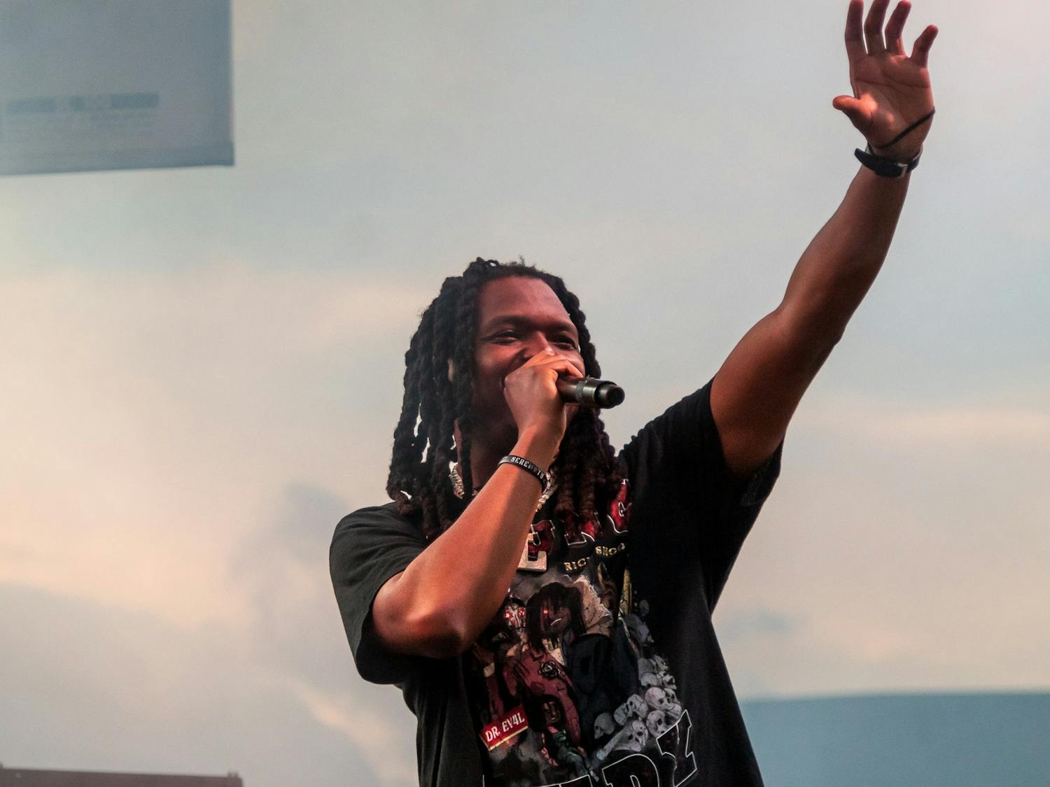 Rapper Young Nudy, the headliner of this year's Jubilee Music Festival, performs at Hooker Fields on Saturday, April 22, 2023.