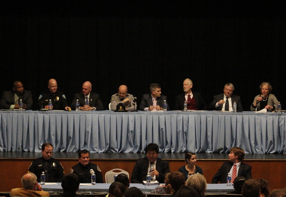 City leaders and law enforcement discuss immigration at a forum in the Union on Wednesday night. 
