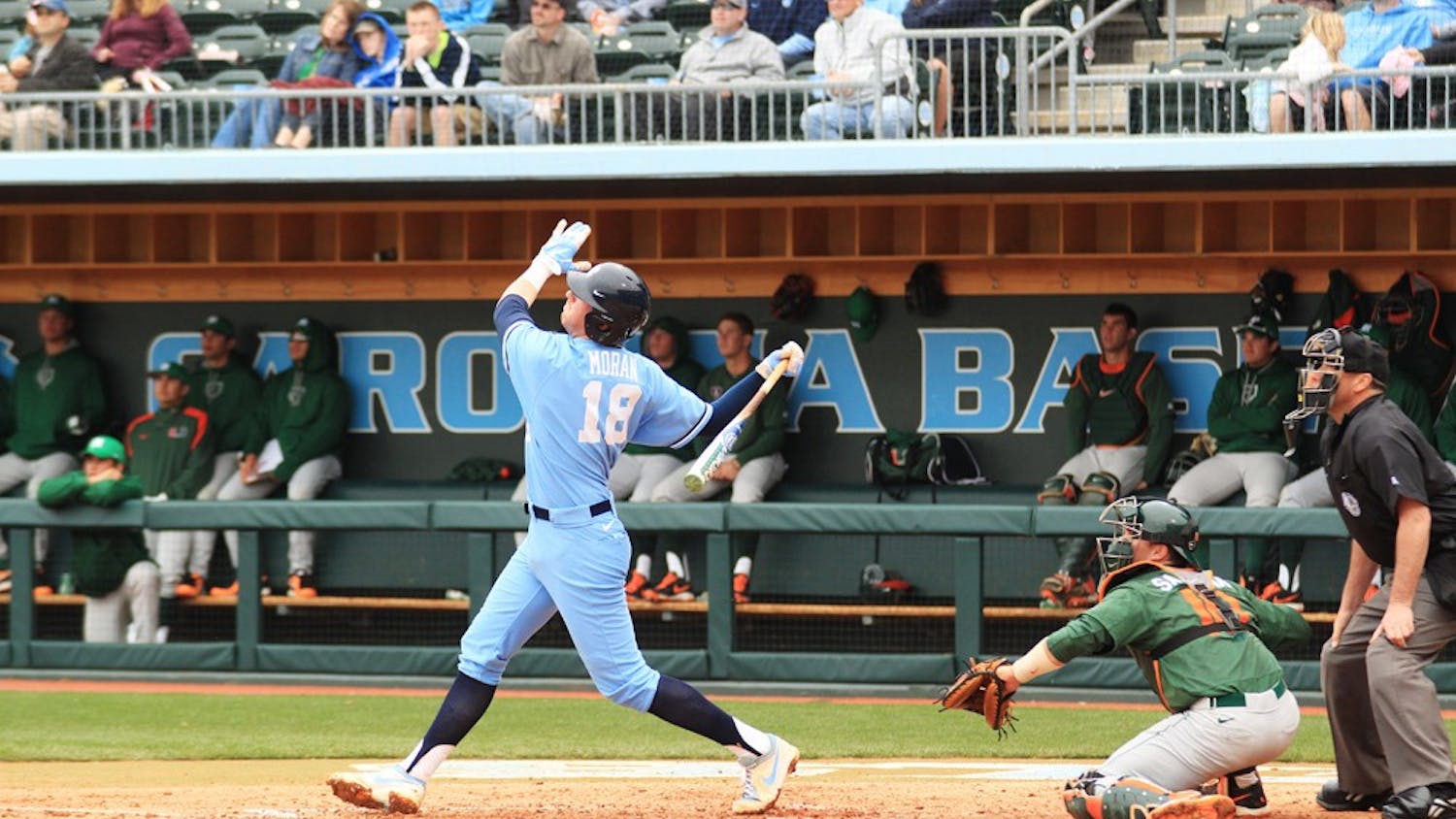 UNC baseball beat Miami 4-1 on Sunday March 17, 2013, to clinch the series.