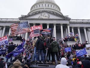 Protesters gather in front of the Capitol Building on Jan. 6, 2021, in Washington, D.C.
Photo Courtesy of Kent Nishimura/Los Angeles Times.