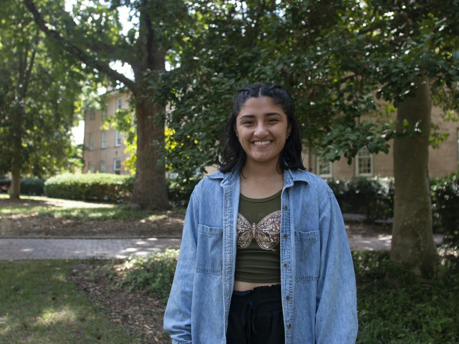 Sophomore Girija Joshi poses for a portrait in Chapel Hill, N.C. on Monday, Sept. 19, 2022. Joshi is the co-executive director of UNC Samaa.