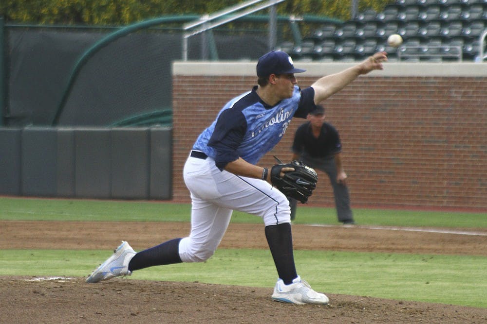 Freshman lefthanded pitcher Hunter Williams (36) helped UNC defeat the Liberty Flames 6-0 in Chapel Hill on Wednesday.