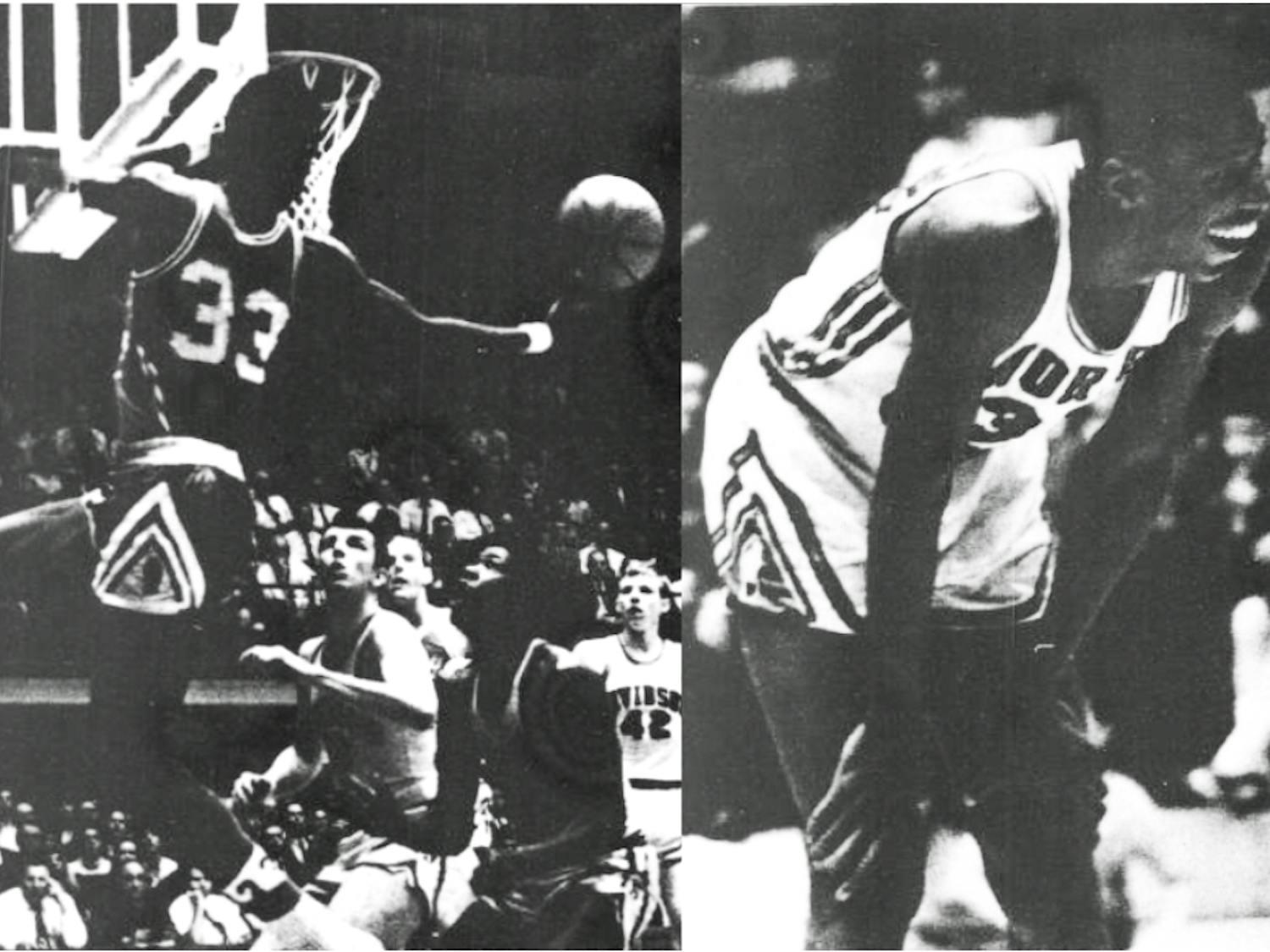 Charlie Scott is pictured during the 1968 men's basketball season. Photos from DTH Archives.&nbsp;