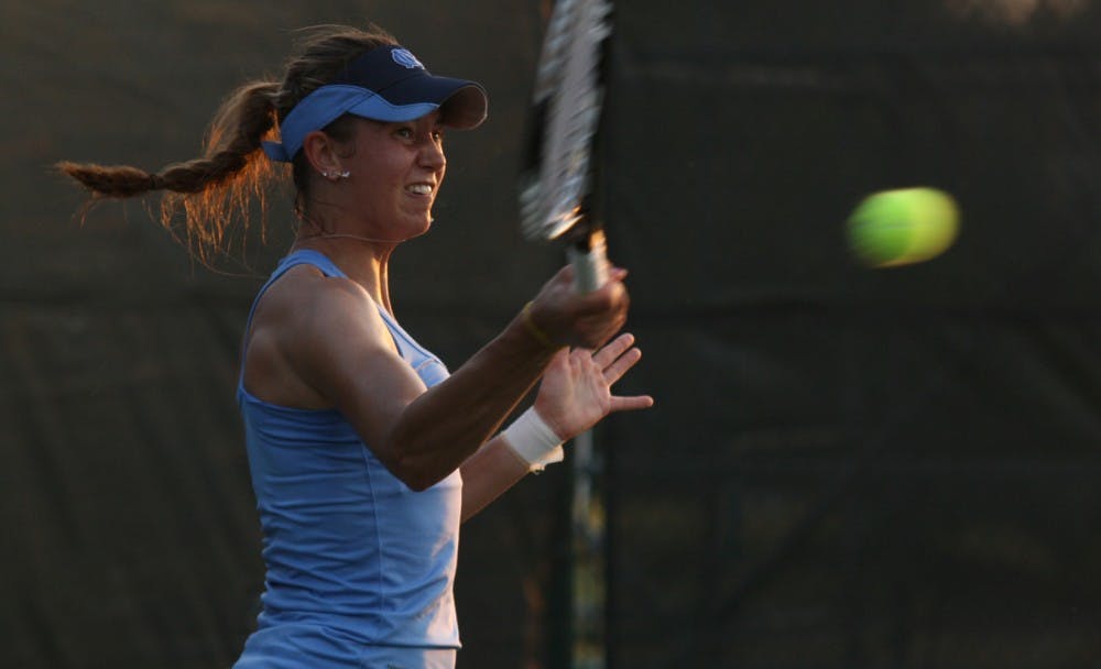 Photo: UNC women’s tennis capture elusive ACC title with thrilling win (Erin Hull)