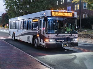 A Chapel Hill Transit bus rides through town on Wednesday, Oct. 26, 2022.