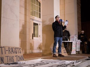 Workers removed Silent Sam's pedestal and plaques the Monday night after Chancellor Carol Folt authorized the removal and announced her resignation. Demonstrators gathered at the Peace and Justice Plaza to celebrate at a victory rally Tuesday night.&nbsp;