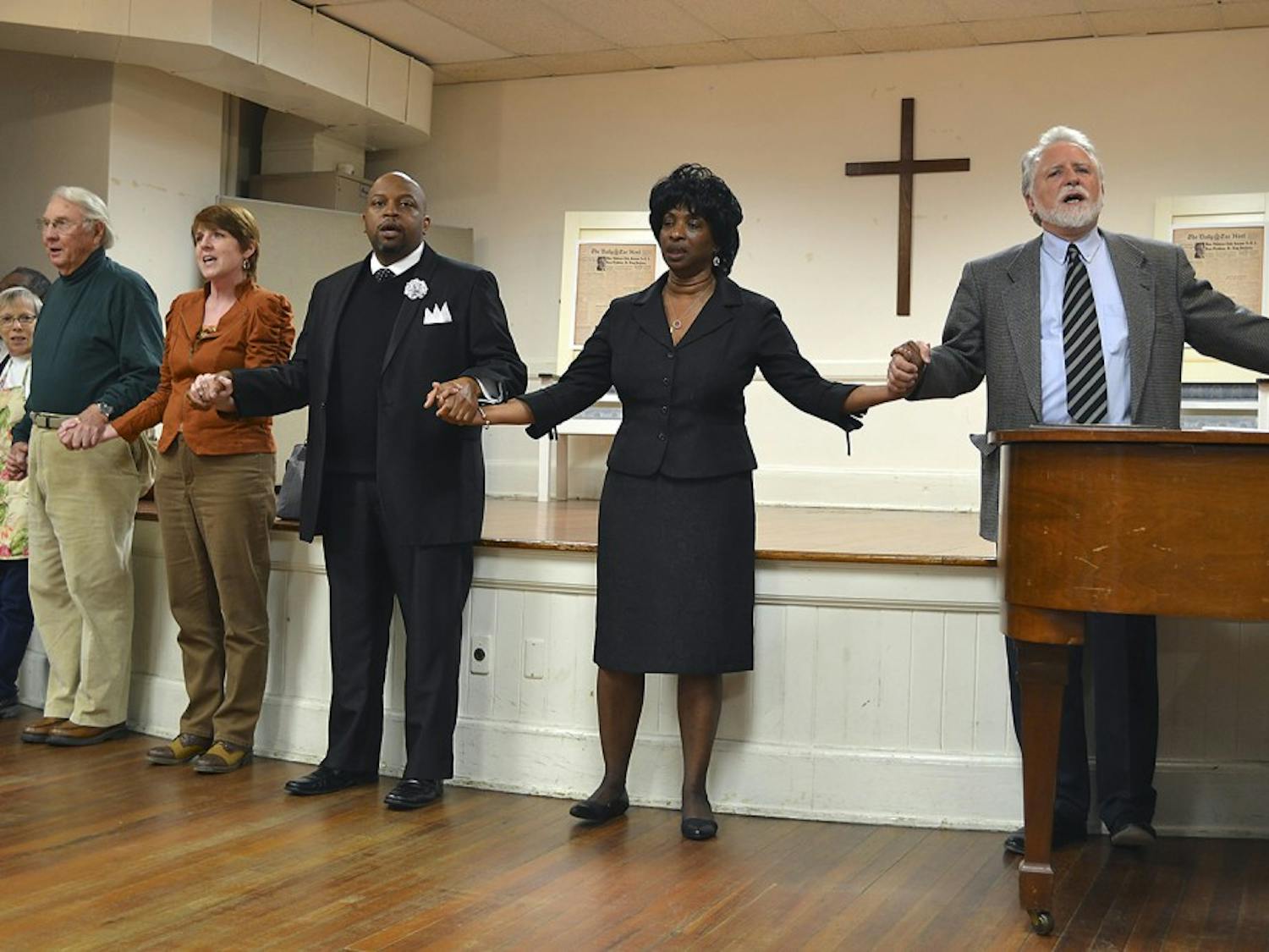 Community members gather in Chapel Hill’s University Baptist Church to honor Martin Luther King Jr., who gave a speech in the same room on May 8, 1960.