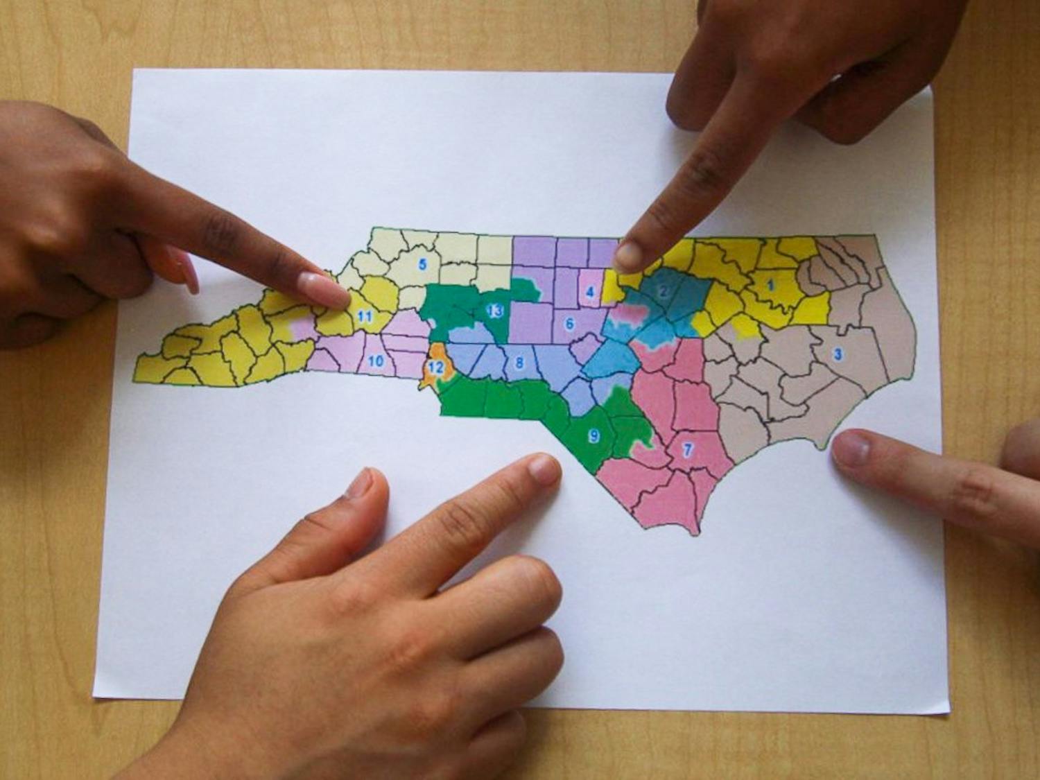 DTH Photo Illustration. NC judges order district lines to be redrawn ahead of the 2020 election in an attempt to limit gerrymandering.
