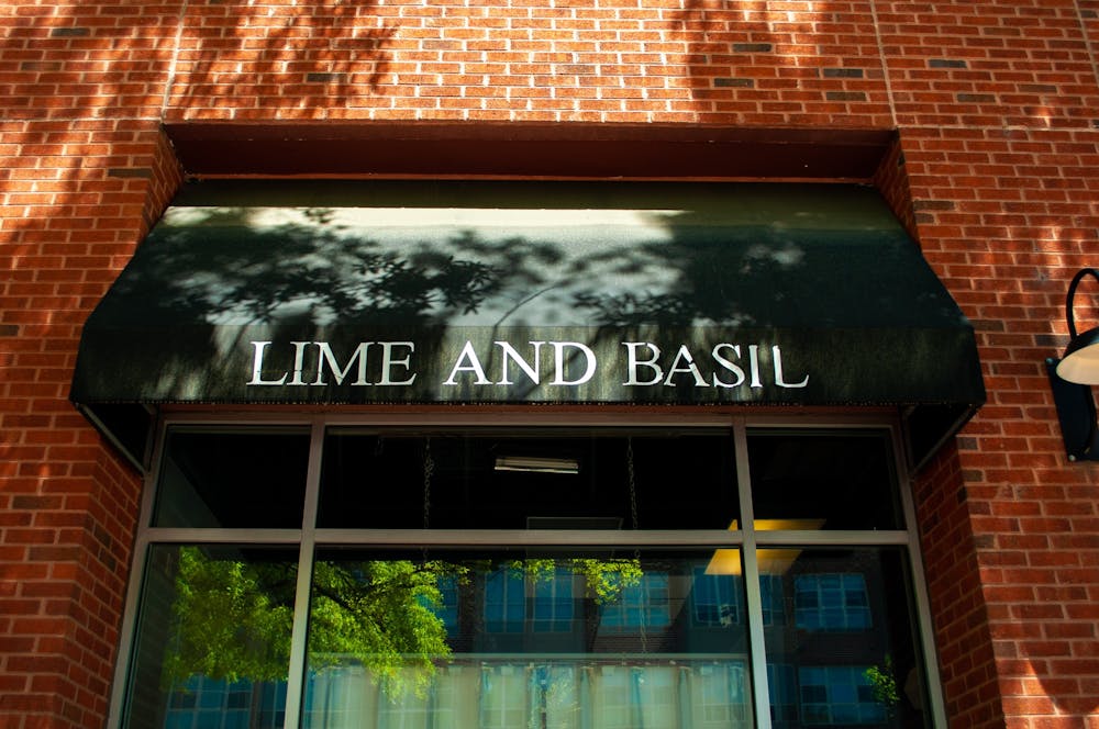 <p>The front of Lime and Basil in Chapel Hill, photographed on Monday, April 25, 2022. The restaurant will be closing its doors soon.</p>