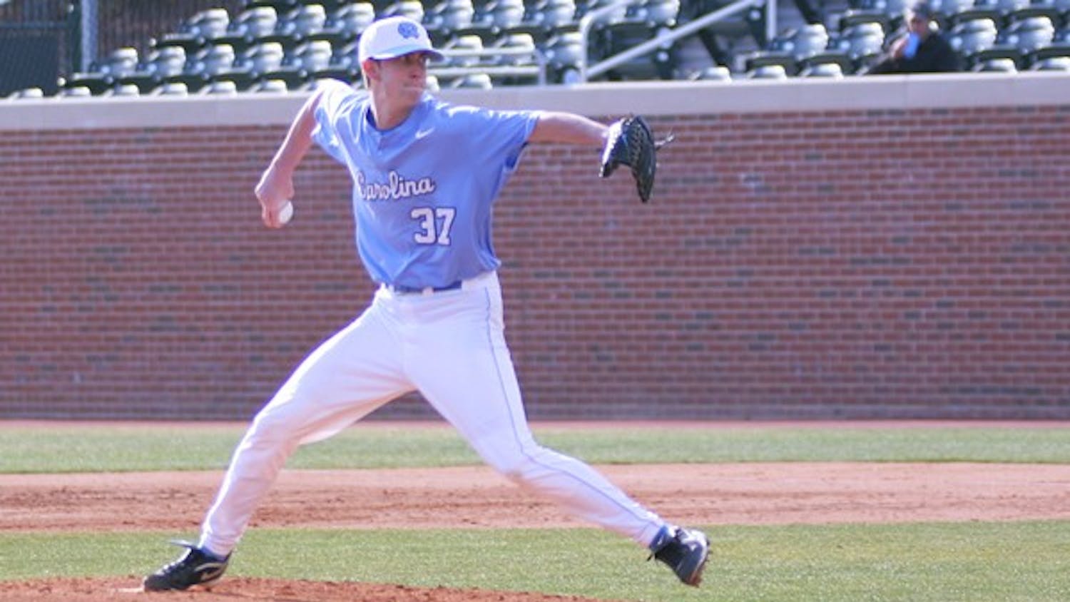 Freshman Chris Munnelly was put in as pitcher in the third inning. He was one of four pitches the UNC used. DTH/Sara Gregory