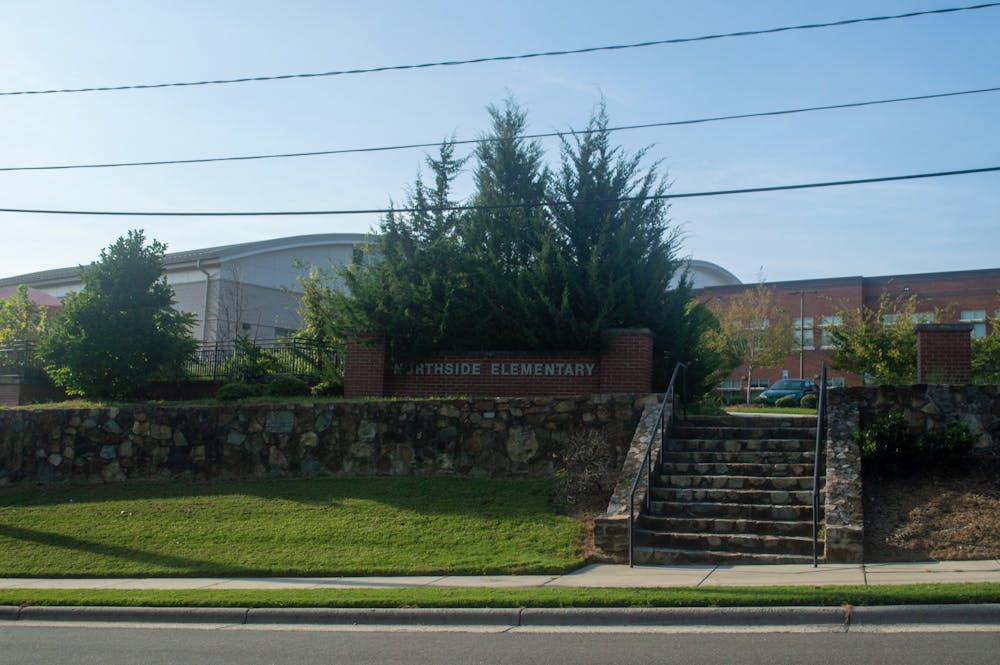 <p>Northside Elementary School as pictured on Wednesday, Sep. 2, 2020. Northside Elementary School is one of the Chapel Hill-Carrboro City Schools that will benefit from the $4.3 million grant from the Oak Foundation.</p>