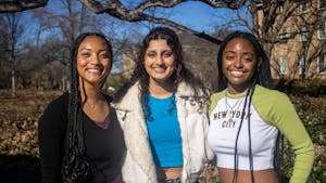 UNC seniors Shelby Armstrong, Avni Singh and Nyla Guilford, pictured on Tuesday, Jan. 24, 2023, are three members of the large production team for the student film "Sticky Feet."
