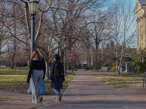 UNC students walk on an empty campus on March 5, 2021. Students recount their initial reactions to the country shutting down due to the COVID-19 outbreak in 2020.