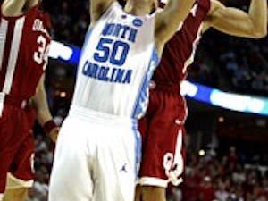 Tyler Hansbrough was called for two early fouls against Oklahoma" but he never picked up his third and finished with 26 minutes in the game.