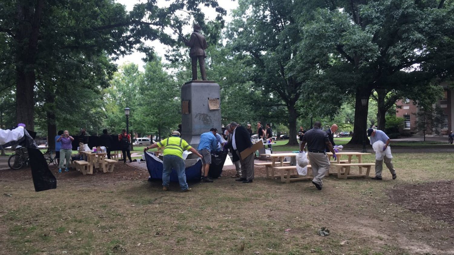Items removed from surroundings of Silent Sam