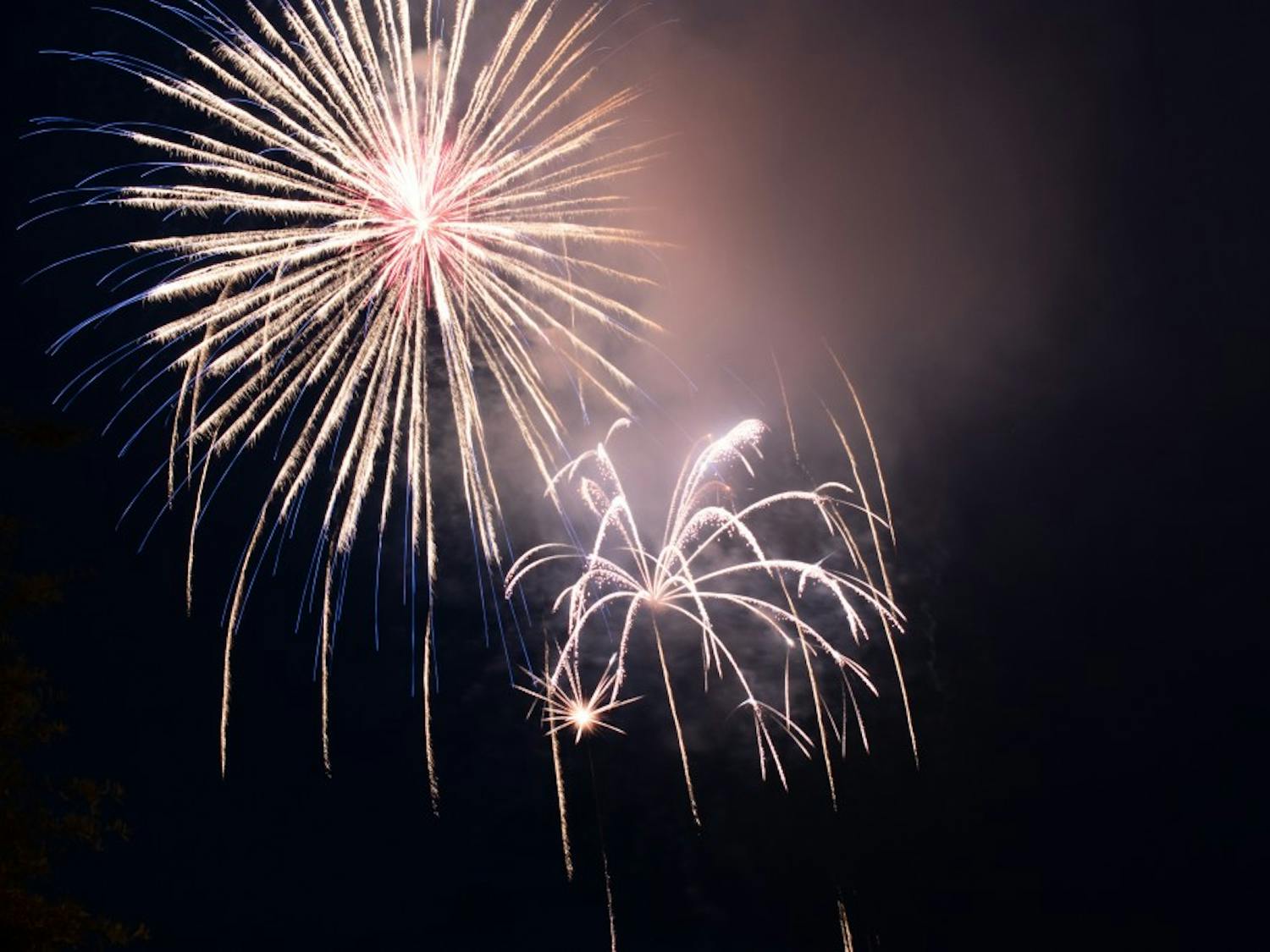 Fireworks lit up the early evening sky at the 2019 Town of Chapel Hill's Fourth of July celebration hosted at Southern Village.&nbsp;