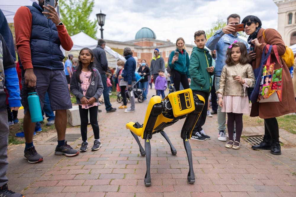 <p>Spot, an agile mobile robot from Boston Dynamics, wows the crowd at Morehead Planetarium and Science Center as part of UNC Science Expo on Saturday, April 9, 2022.</p>
<p>Photo Courtesy of Andrew Russell UNC Research.</p>