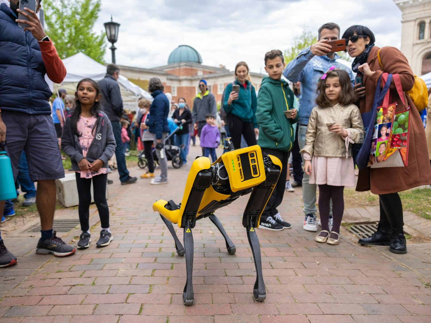 Spot, an agile mobile robot from Boston Dynamics, wows the crowd at Morehead Planetarium and Science Center as part of UNC Science Expo on Saturday, April 9, 2022.
Photo Courtesy of Andrew Russell UNC Research.