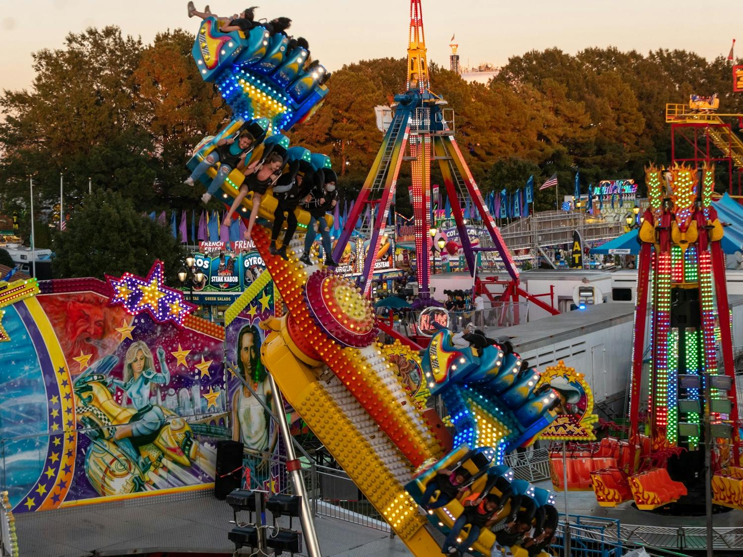Attractions at the North Carolina State Fair in Raleigh pictured on Friday, Oct. 14, 2022.