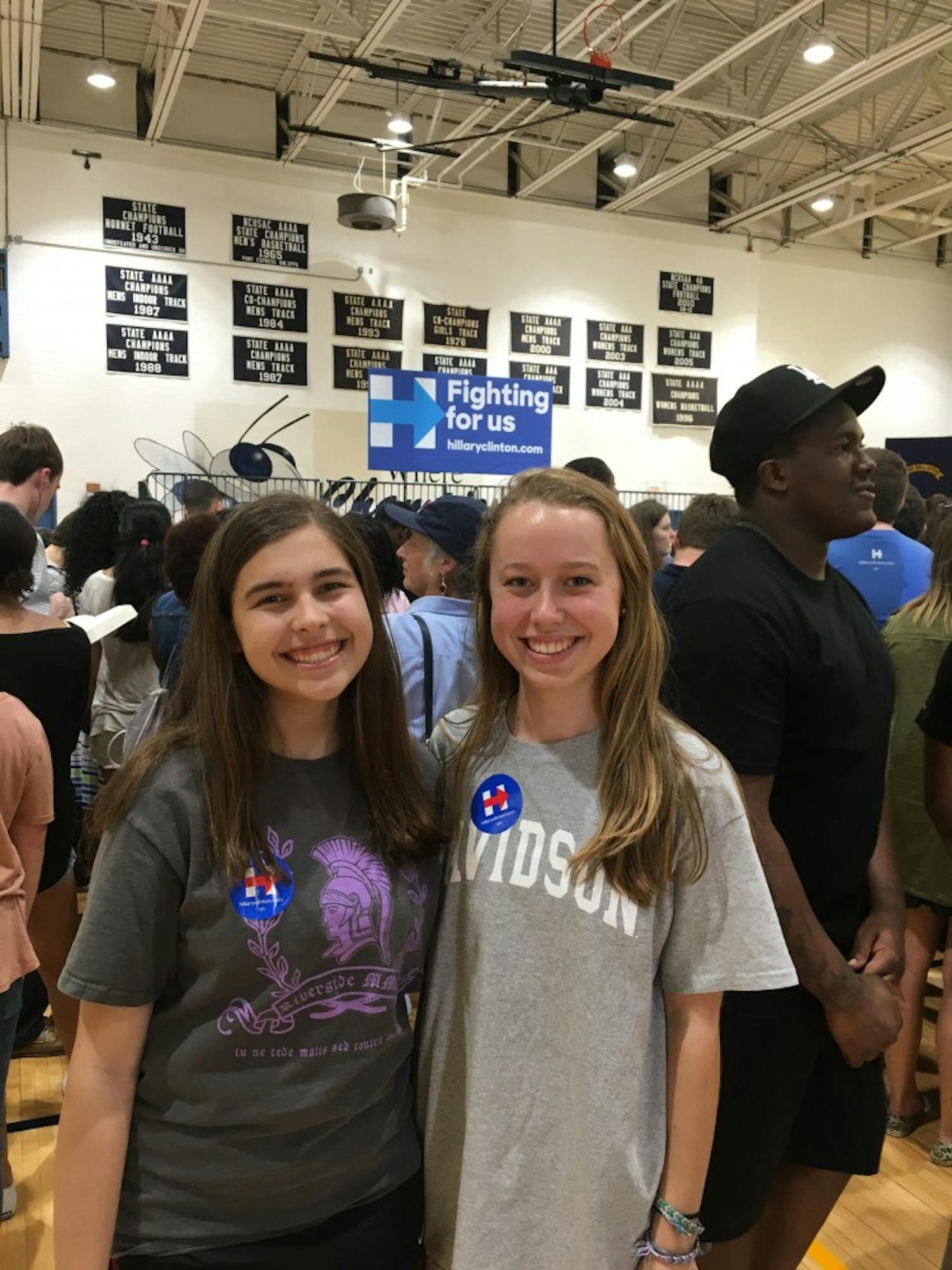 Kate Ballard and Olivia Rostagni, juniors at Riverside High School, heard about the event from a Tweet from their U.S. History teacher.&nbsp;