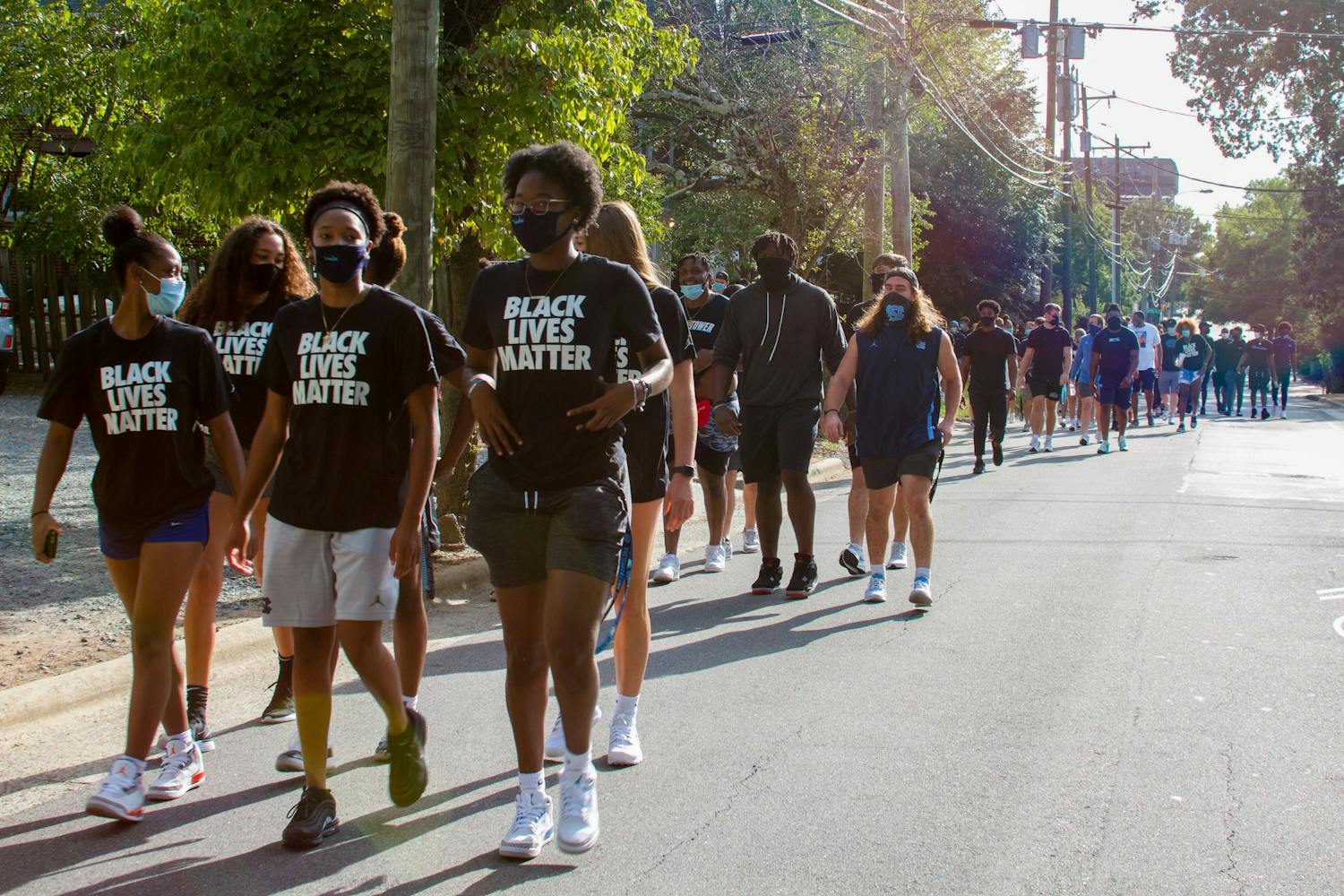 UNC athletes, coaches fight for racial justice in Black Lives Matter march