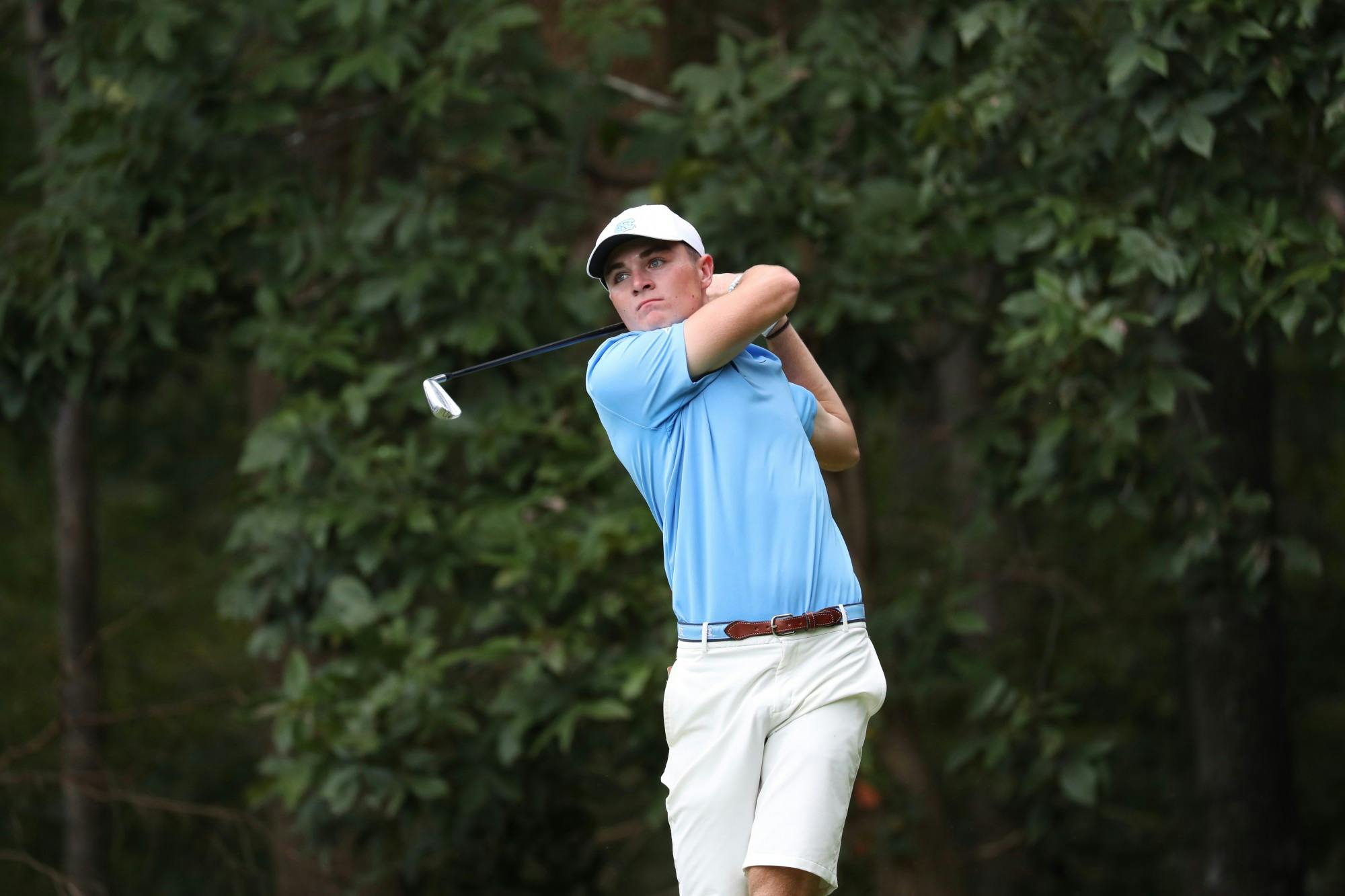 UNC mens golf athlete Austin Greaser competing in the 2022 Masters picture