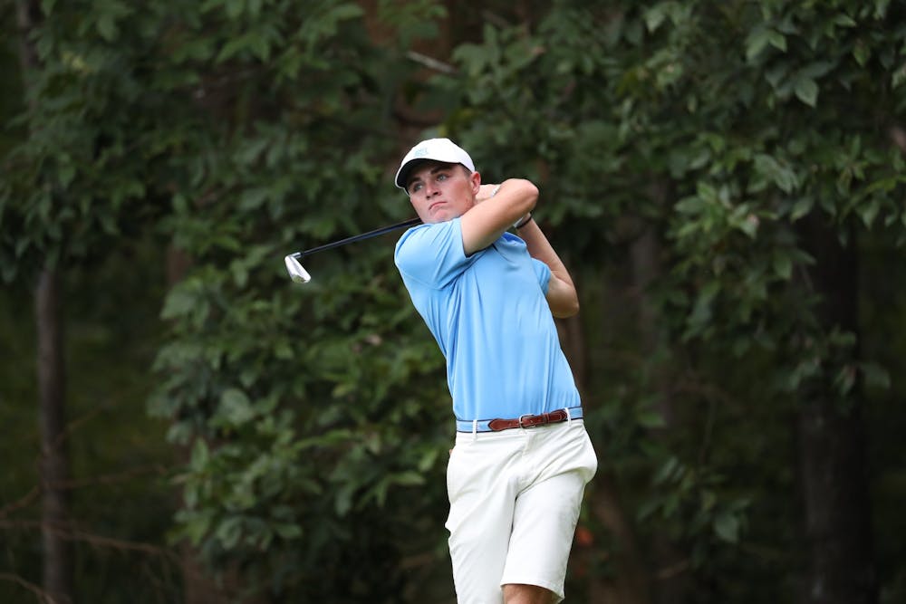 <p>UNC men's golf player Austin Greaser at Duke in 2019. <br>
Photo Courtesy of Ike Bryant.</p>