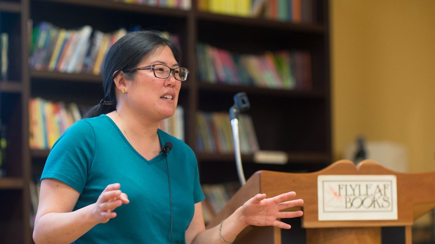 UNC assistant professor Heidi Kim shares her research on literature during the Cold War at Flyleaf Books on Tuesday, June 7th.