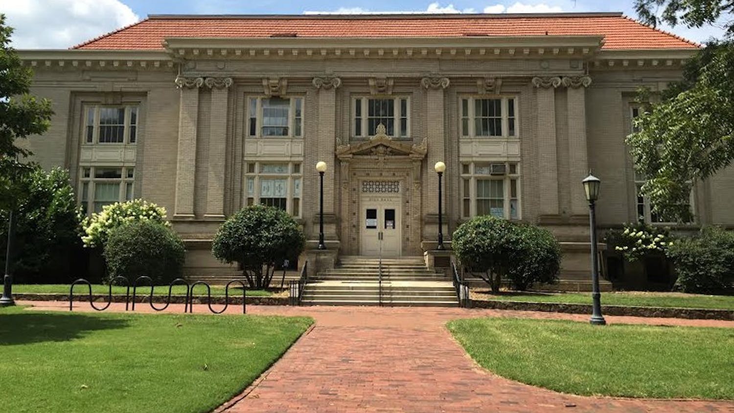 Hill Hall is currently undergoing a $15 million renovation to its auditorium. The auditorium first opened in 1907 as a library.