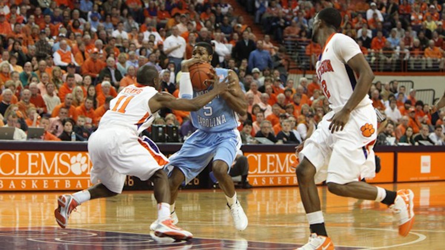 UNC’s Dexter Strickland committed three turnovers against Clemson. DTH/Phong Dinh