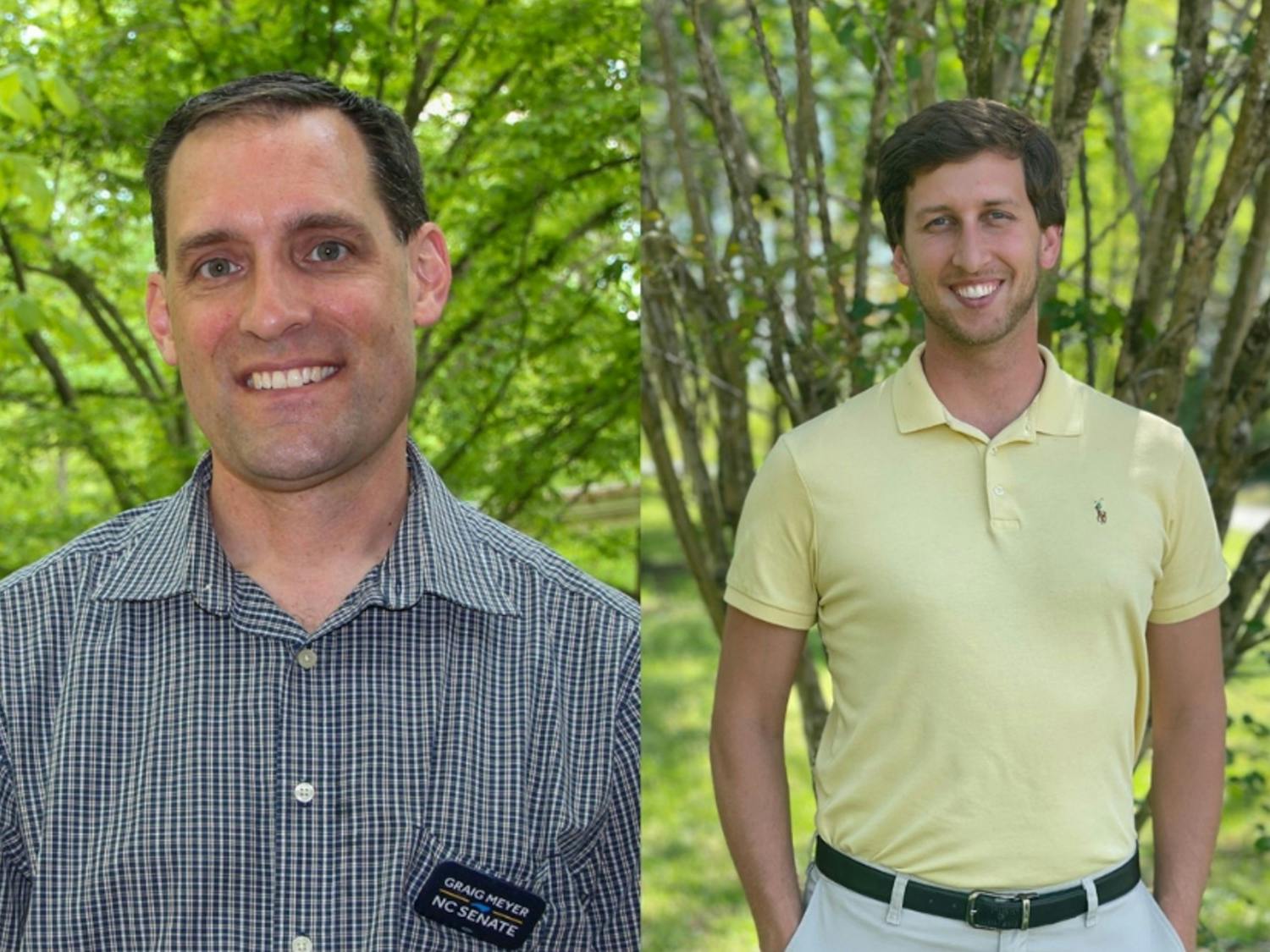 Per unofficial results, North Carolina Rep. Graig Meyer (D-Caswell, Orange) has won the 2022 midterm election for the District 23 North Carolina Senate position. He defeated Republican opponent Landon Woods. Photos courtesy of Landon Woods, and DTH/Saurya Acharya.