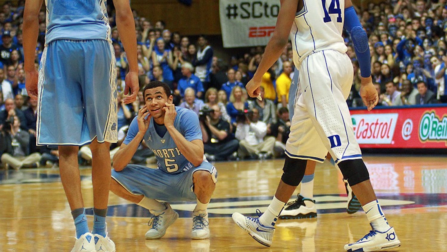 	Marcus Paige reacts after a foul.
