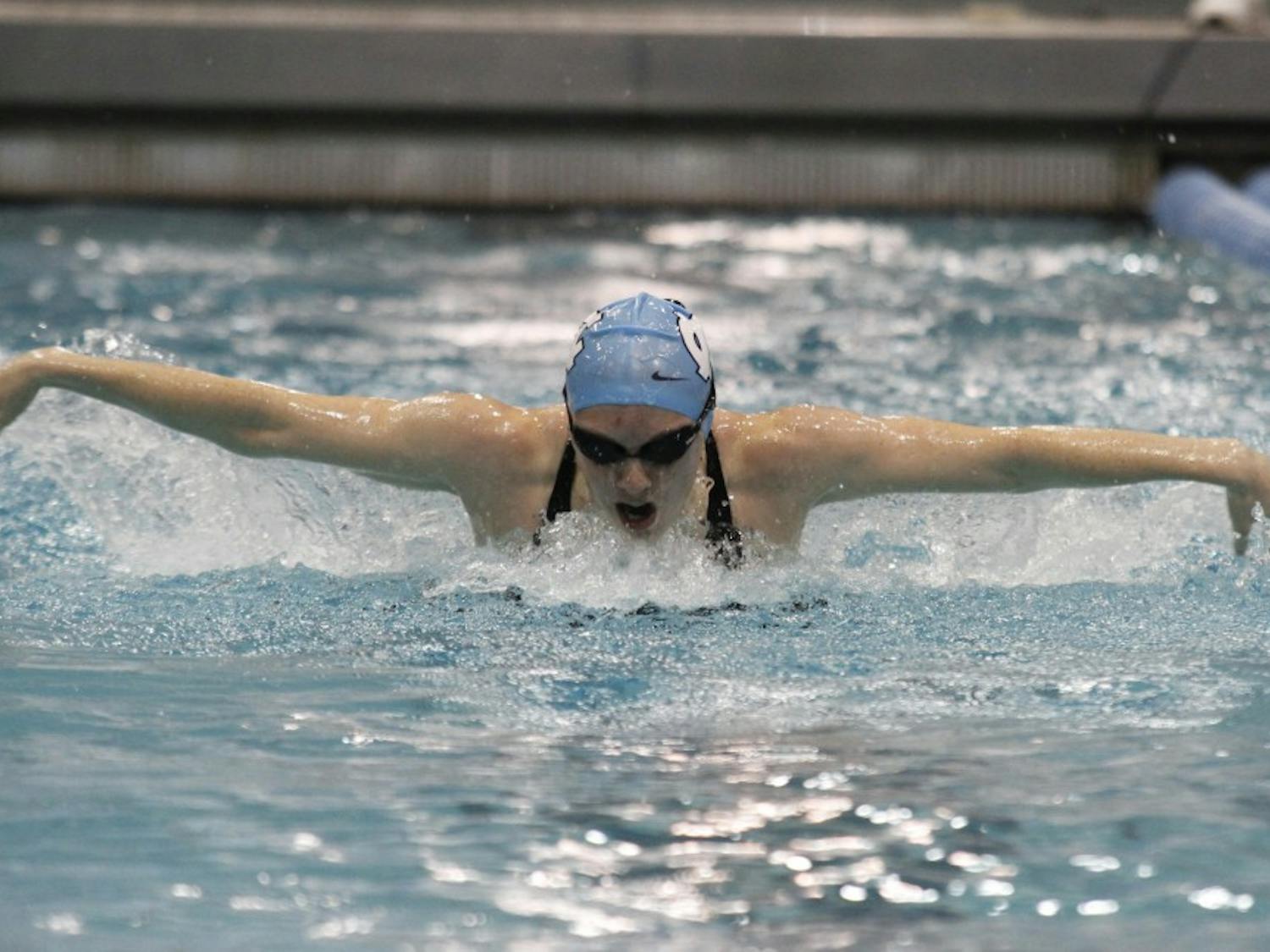Hannah Runyon-Hass swims the Women's 200 Yard Butterfly.