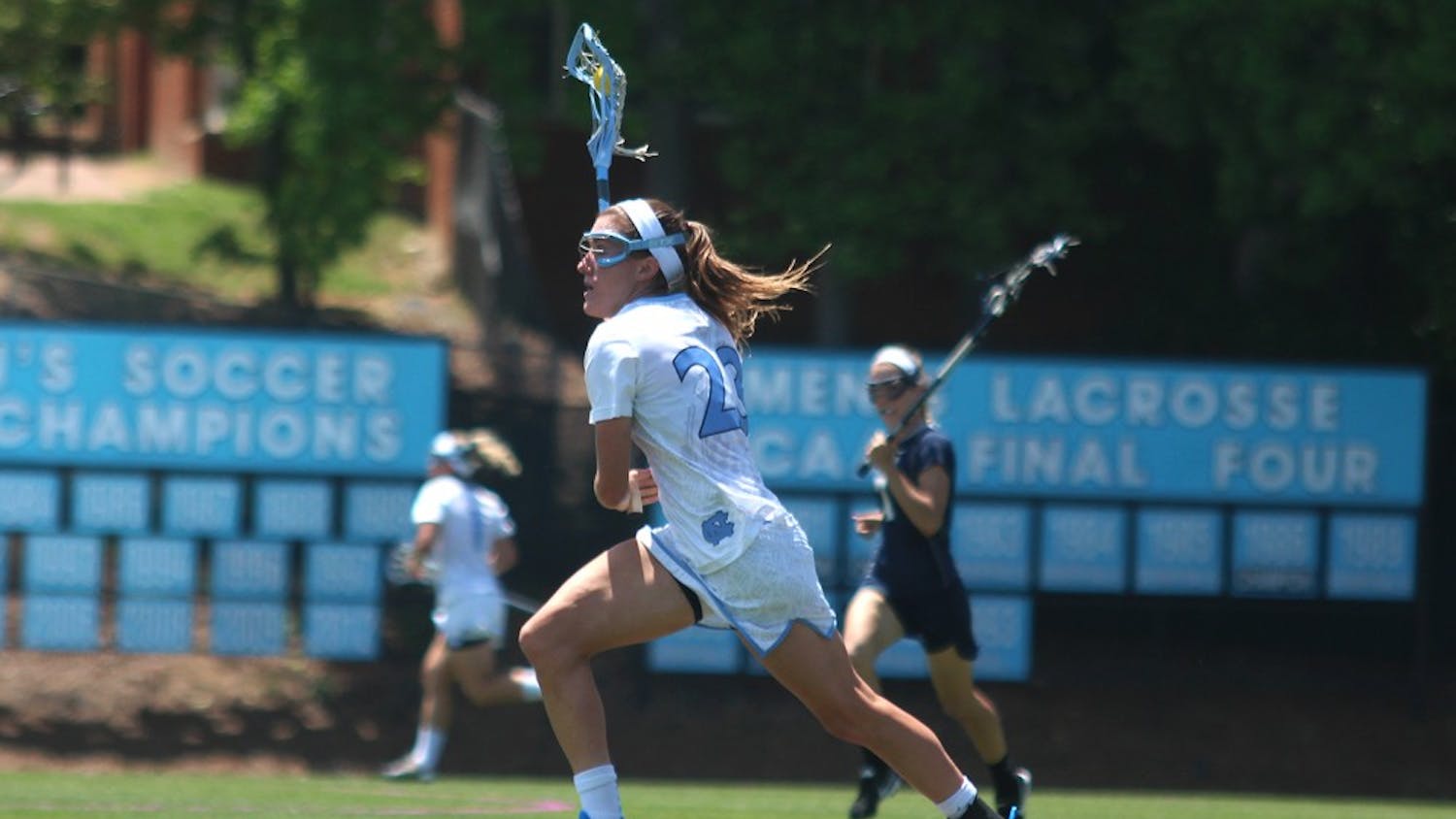 Taylor George charges toward the goal during Sunday afternoon's NCAA tournament game against Georgetown. 