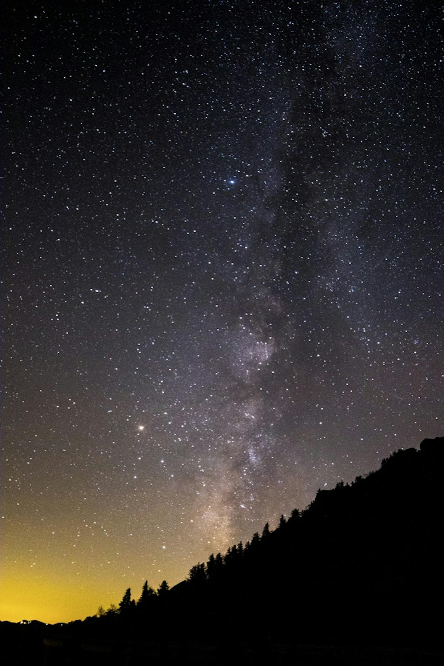 The Milky way rises above the Appalachians Mountains on the Blue Ridge Parkway in Western North Carolina.&nbsp;
